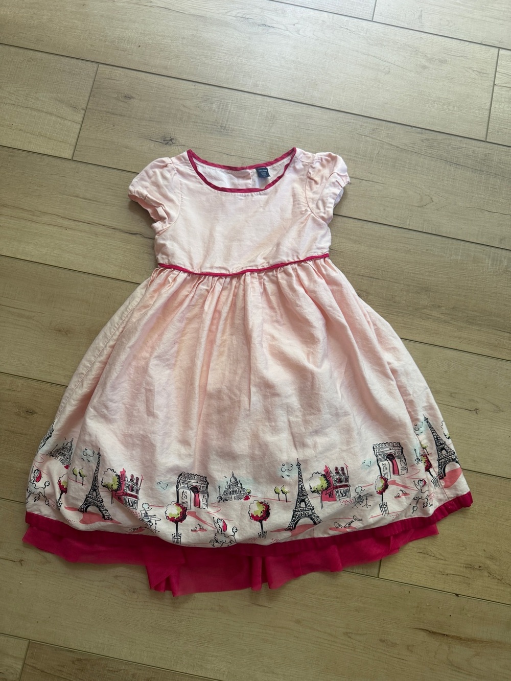 babyGap Paris Print Pink Dress Toddler Girls Size 5